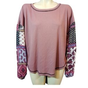 Baea Pink Paisley Knit Blouse Size 1X‎